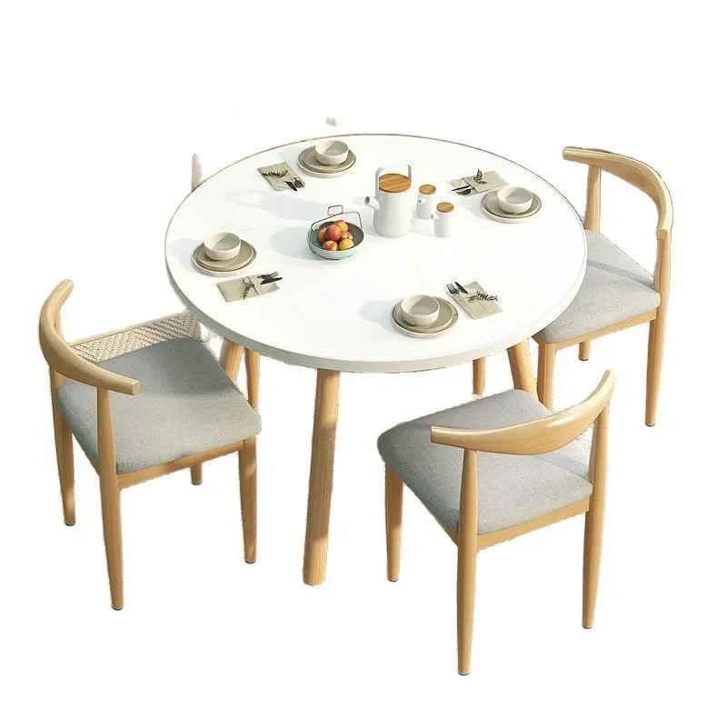 household dining table and chair combination, negotiation table, balcony tea table, office negotiation round table