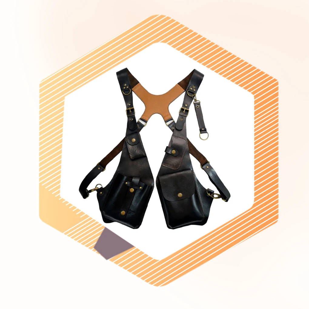 European American Style Retro PU Leather Shoulder Strap Underarm Shoulder Bag Men Women Outdoor Square Bag Mobile Phone Bag image 4