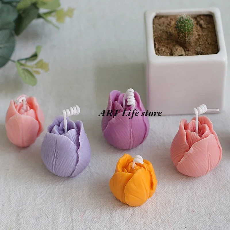 Multi-style Flower Silicone Candle Mold 3D Rose Soap Plaster Crafts Resin Casting Molds Diy Chocolate Ice Cube Baking Tool