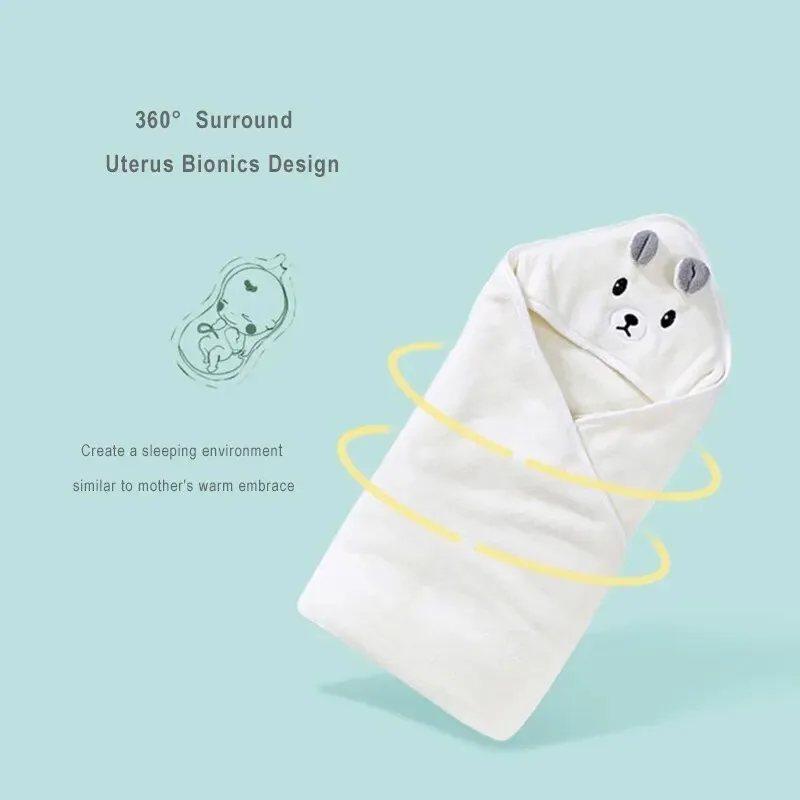 Asciugamano da bagno per bambini Morbido e caldo per dormire Swaddle Wrap per ragazza Ragazzo Coral Fleece Coperta per neonato Accappatoio con cappuccio per bambini