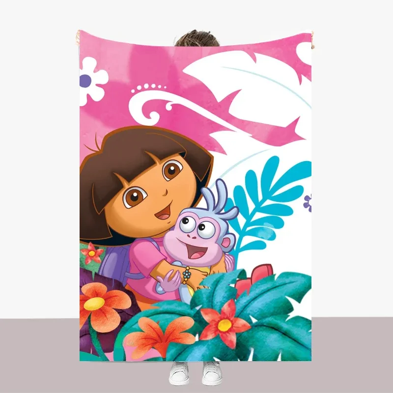 Dora Explorer Oversize Throws Blankets Kawaii Anime Cartoon Flannel Blanket Spring and Autumn Warm Blanket Home Decor Rugs Gifts