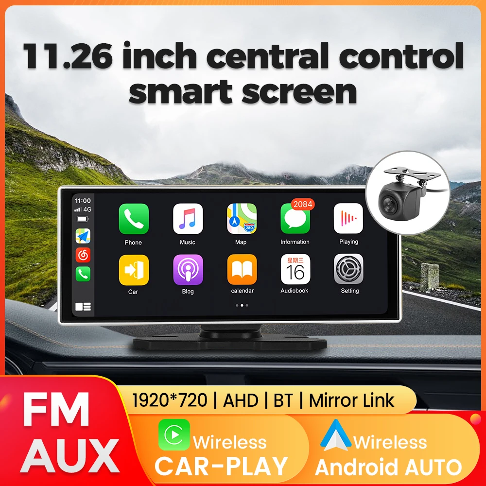 MEKEDE 10.26inch Universal Carplay Wireless Android Auto MP5 Player Car Radio Multimedia WIFI Video Recorder FM AUX camera