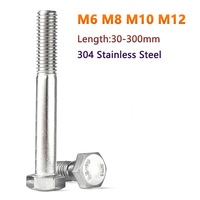 1pc M6 M8 M10 M12 Half Thread 304 A2-70 Stainless Steel External Hex Hexagon Head Screw Bolt Machine Screws Length 30-300mm