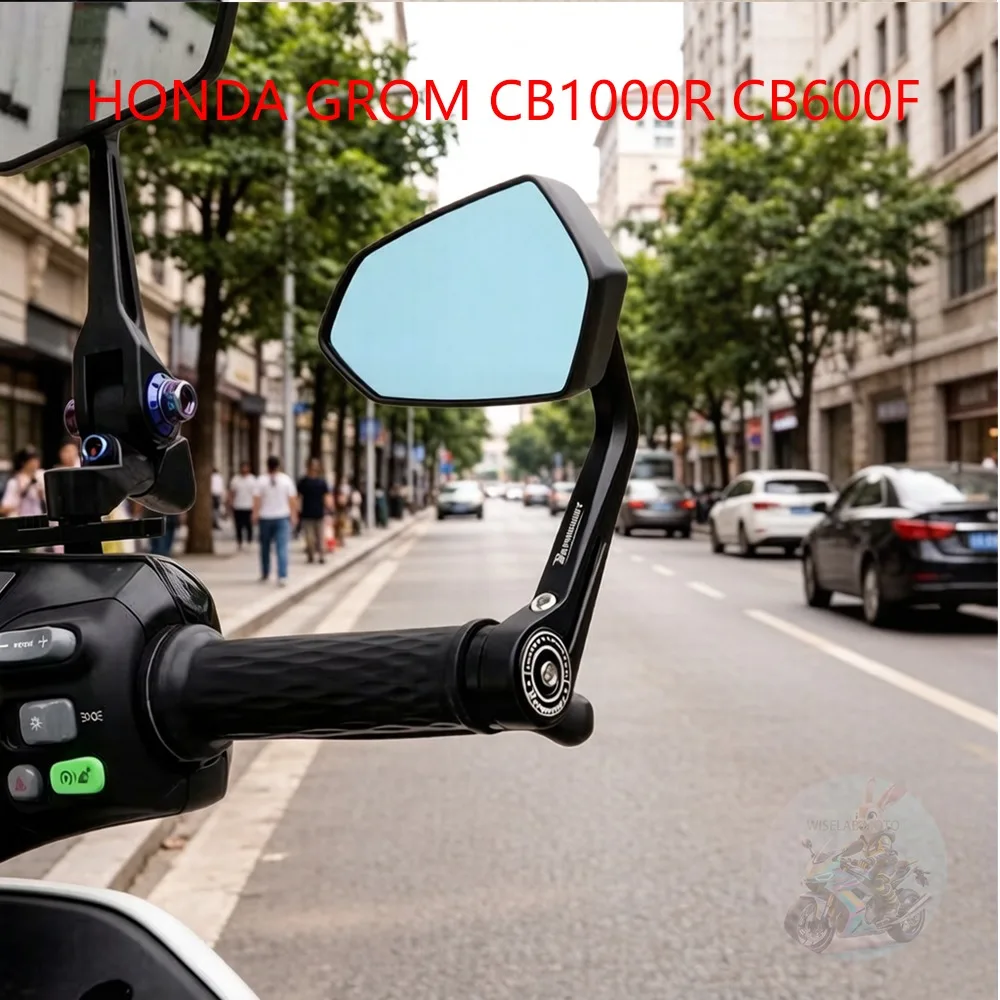 7/8 Zoll Lenkerendenspiegel E24 Motorrad-Rückspiegel für Honda Grom CB1000R CB600F für BMW R1250GS R1200GS für Kawasaki Z1000 Z750