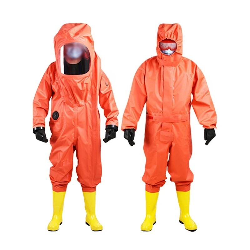 Fire light chemical protective clothing, acid and alkali resistant fully enclosed one-piece heavy-duty anti-virus clothing