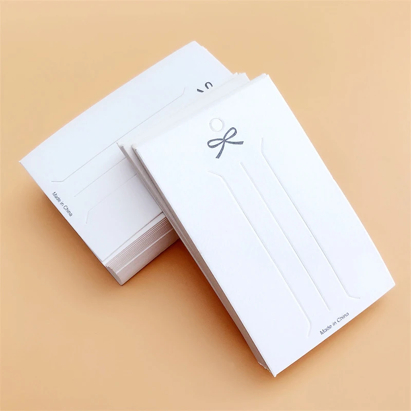 50PCS White Hairpin Card Trinket Packaging Hair Display Cardboard Hair Clip