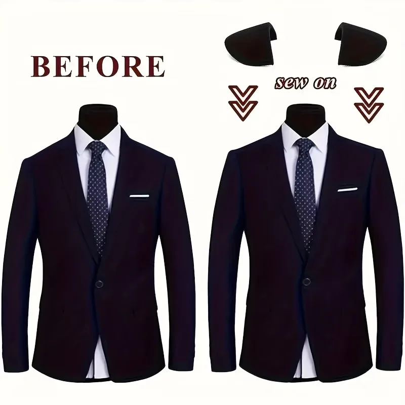 1 pair Soft Padded Shoulder Padding Encryption Foam Shoulder Pads for Blazer T-shirt Clothes Sewing Accessories