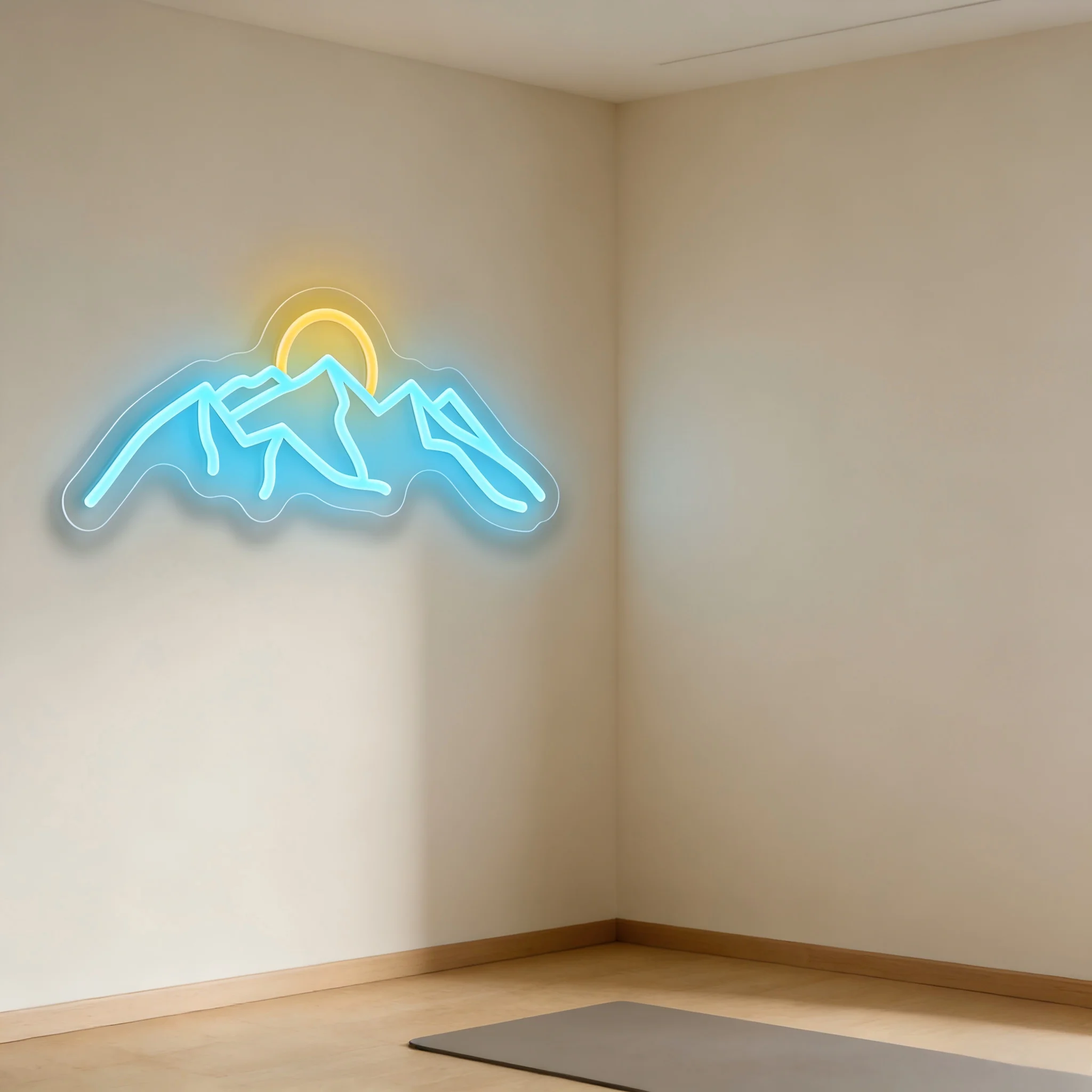 

Minimalist Mountain Sunset Wall Light LED Neon Sign USB Dimmable for Bedroom Yoga Studio Living Room Spa Decor Relaxing Night Li