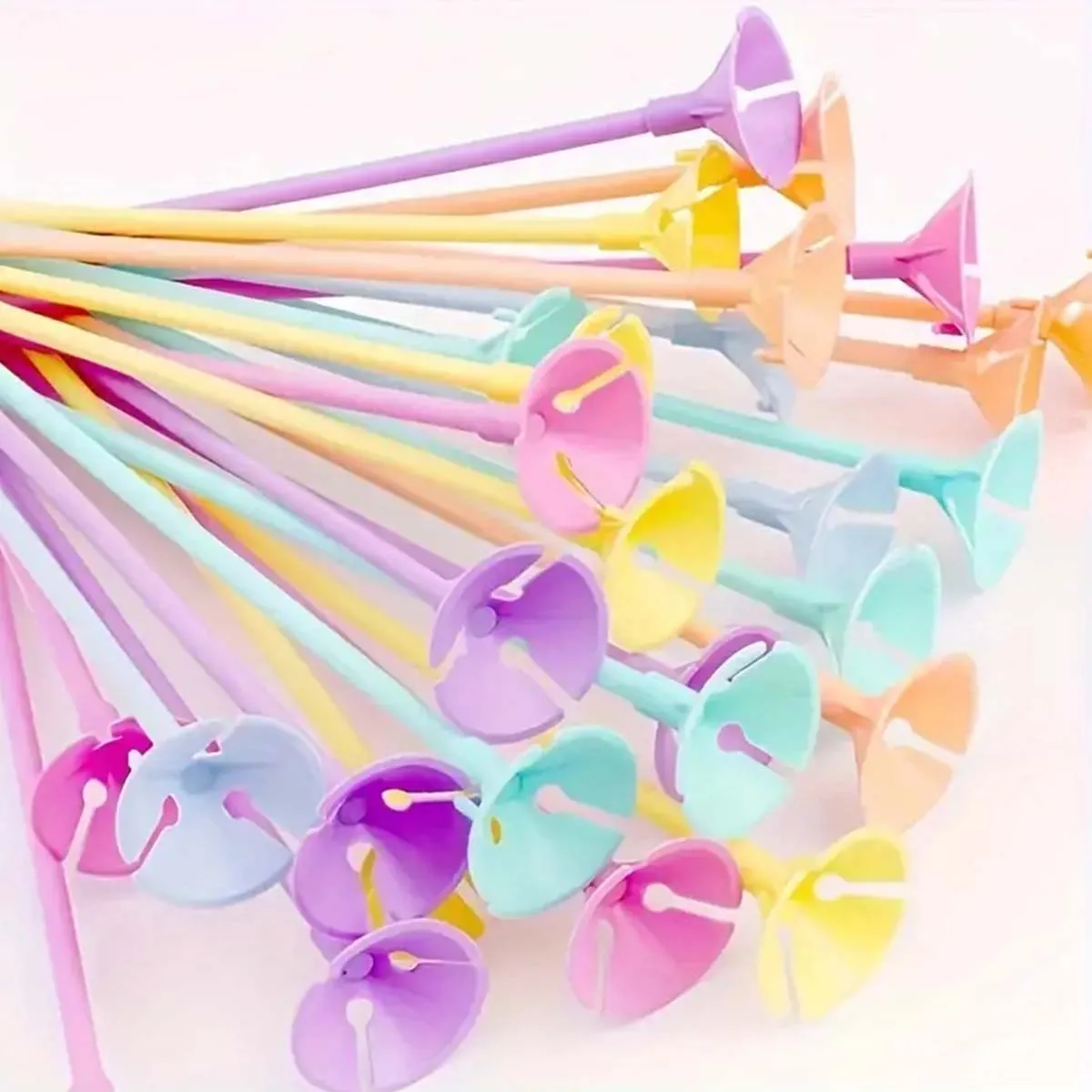 20/40pcs Mixcolor 32cm Latex Balloon Stick Macaron Balloons Rods Holder Sticks Wedding Party Inflatable Balls Decor Accessories