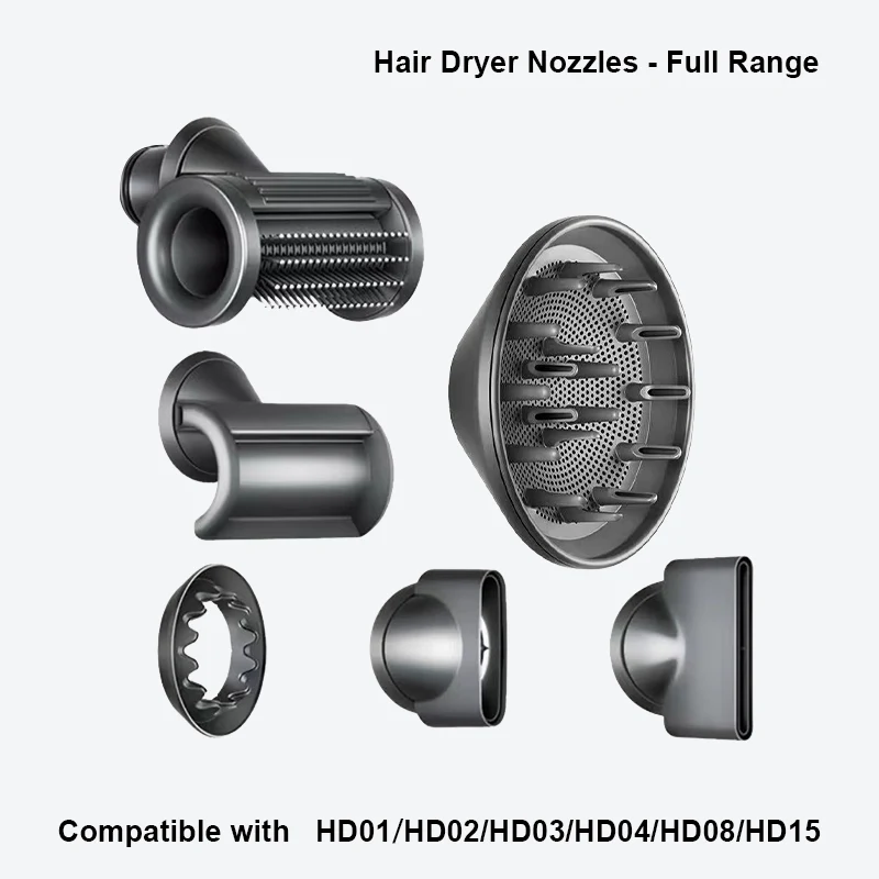 فوهات مجفف الشعر المكونة من 6 فوهات لعيد الأم - موزع ناشر تنعيم ومضاد للتجعد لجميع أنواع الشعر ومجموعة هدايا السفر