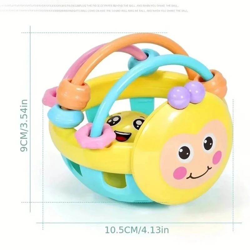 1 unidad de juguete para bebé de 10cm, bola para atrapar, sonajeros flexibles para andador de bebé, bola para desarrollar la inteligencia, sonajero de campana de plástico de 0 a 12 meses