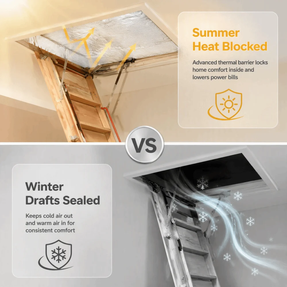 Fireproof Attic Dust Cover Aluminum Foil Foldable Attic Door Insulation Cover Silver Energy Saving Seal Insulation Sleeve Home