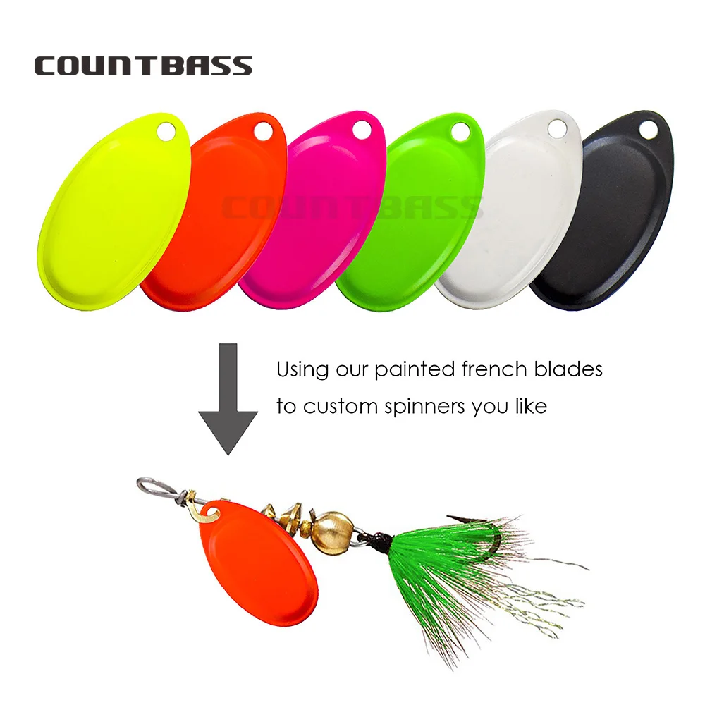 COUNTBASS 10pcs Size 0-6 Painted Color On French Spinner Blades  Custom Fishing Lures Tackle Craft