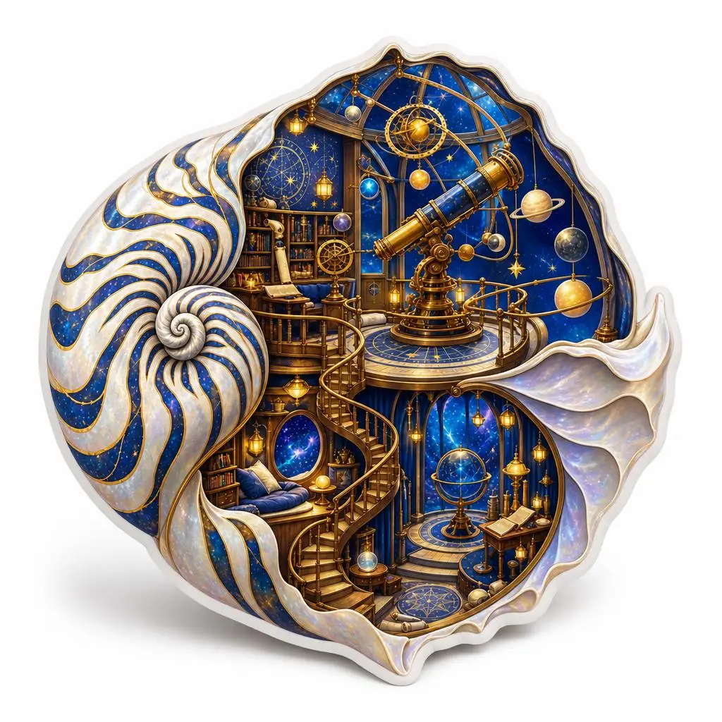 Nautilus Shell Observatory Throw Pillow Celestial Astronomy Cushion Ocean Fantasy Shaped Stuffed Sofa Home Decor Art Gift