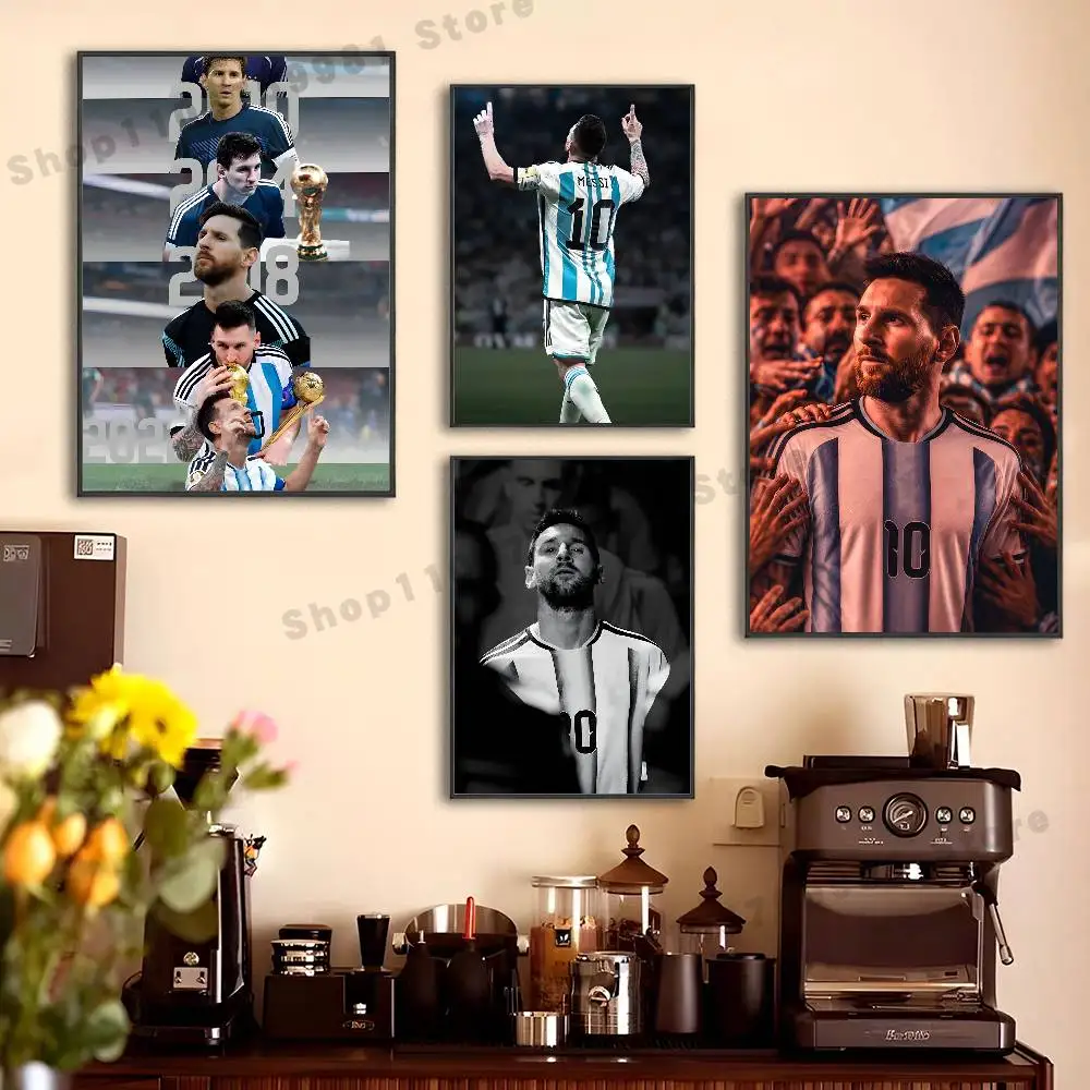 Soccer M-Messi Brazil Poster HD Art Sticky Wall Waterproof For Bedroom Game Room Wall Home Decor Gifts