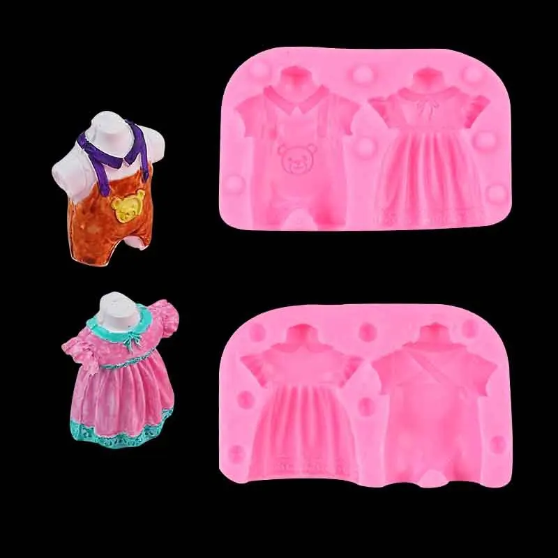 

Diy Baby Three-dimensional Clothes Cake Silicone Mold Handmade Doll's Clothes Plaster Epoxy Resin Molds Cake Decorating Tools