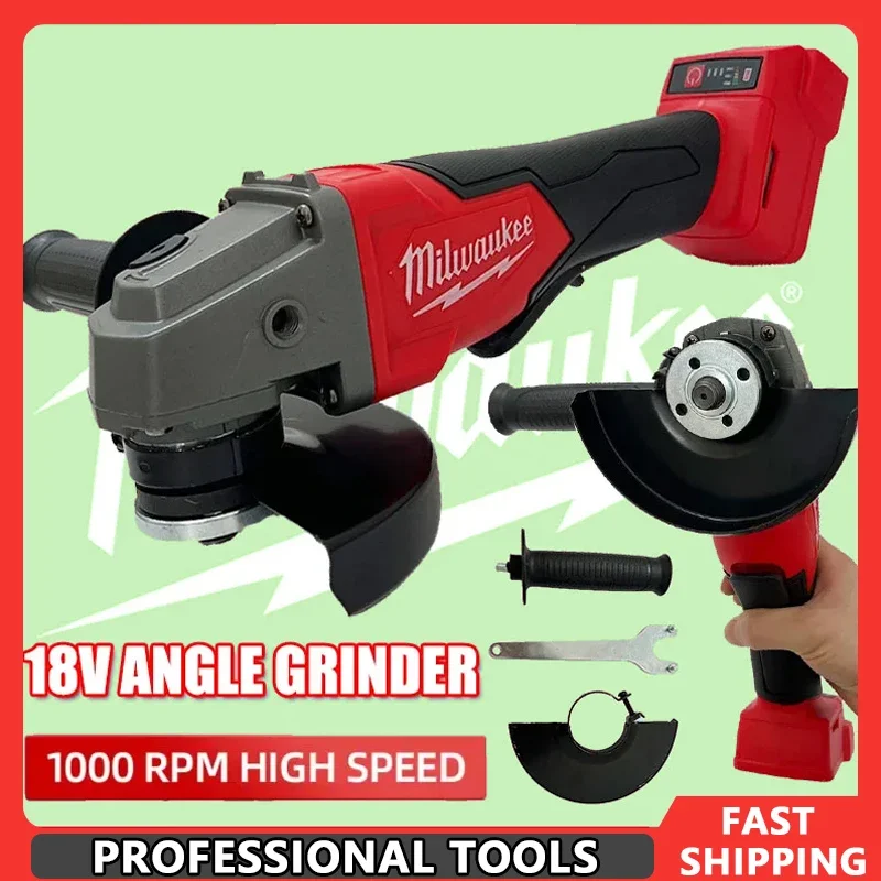 

Milwaukee 125mm Brushless Angle Grinder Polishing Cutting Machine No-Lock Paddle Switch Electric Cordless Power Tools