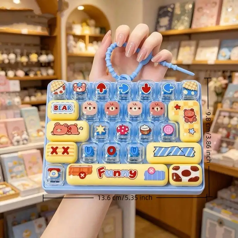 1 Stück Niedliche Tier-Themen Transparente 26-Fächer-Tastatur-Schlüsselanhänger Taschenzubehör Paar-Stressabbau Kreatives Geschenk – Detail 6