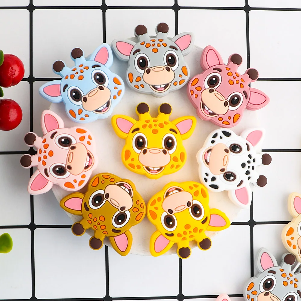 Sunrony 5/10Pcs Silicone Beads New Goat Giraffe Cow Seahorse For Jewelry Making Bulk DIY Jewelry Make Bracelets Accessories