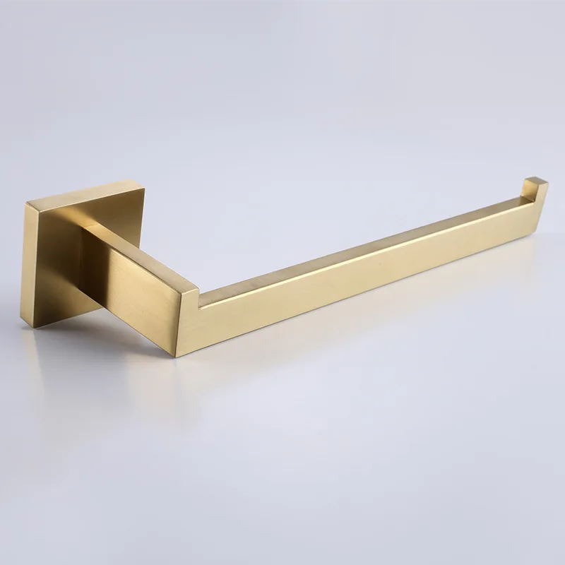 304 Stainless Steel Towel Rack Single Rod Golden Square Towel Bar Kitchen Bathroom Pendant