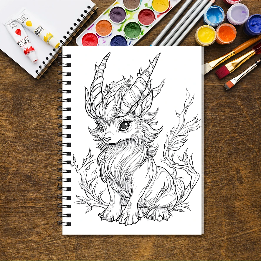 Coloring Book - 8.3 x 11.2 inches 32 pages of amazing creatures coloring book - ideal gift for family or friends