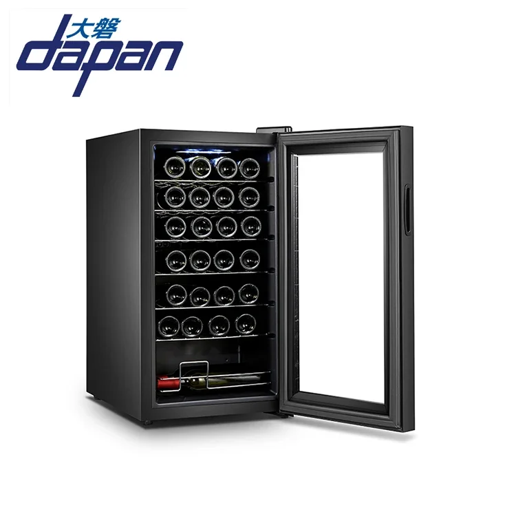 Compressor Freestanding Smart Temperature Control Wooden Stainless Steel Metal Led Wine Cooler