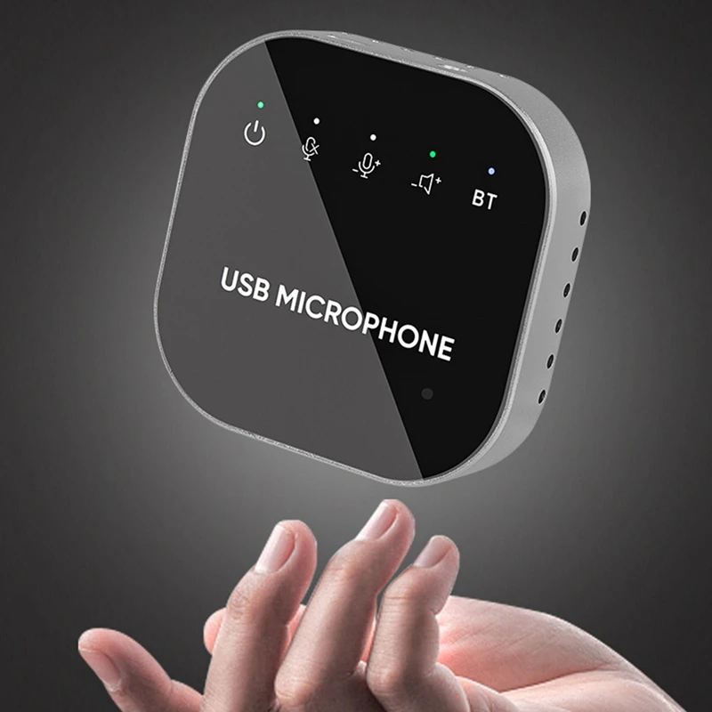 RISE-Настольная USB-спикерфон для конференций, микрофон BT 360° °   Всенаправленный конденсаторный компьютерный микрофон с динамиком