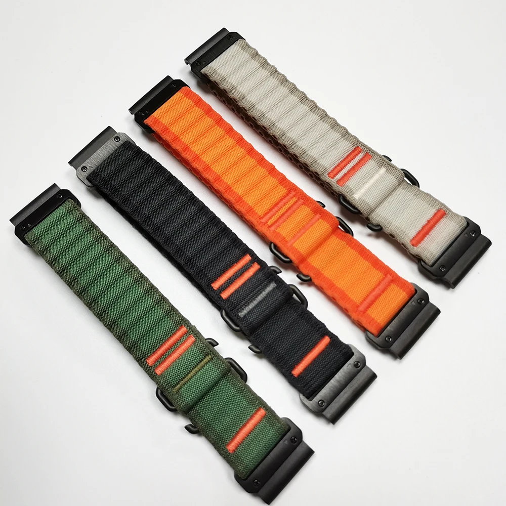 Correa de nailon para reloj Garmin Epix Pro 47mm 51mm/Fenix 8 E 7 7X 6 6X 5X/TACTIX 8/Descent G2 QuickFit 26mm 22mm