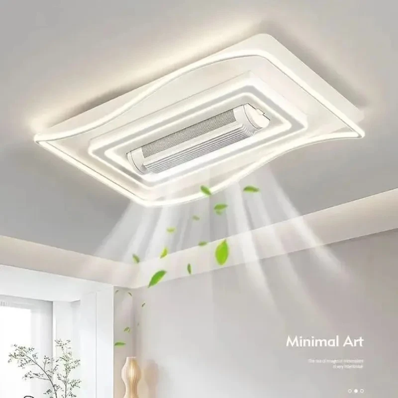 2025 New Modern Simple Home Living Room Dining Room Ceiling Light Bedroom Light Invisible Fan Light 6-speed wind speed