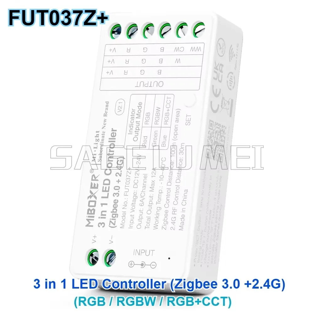 Miboxer New Zigbee 3.0 Smart Controllers FUT035Z/037Z ZL5 For SC/RGB/CCT/RGBW LED Strip Dimmers With FUT089Z ZB-Box2/3 RF Remote