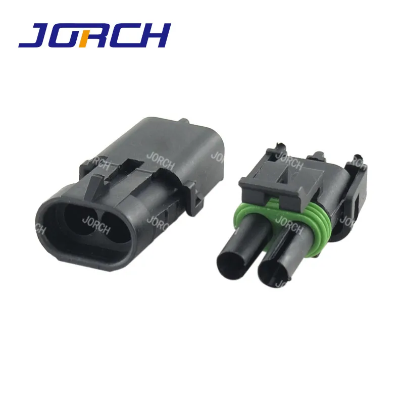 12010973 12015792  Weather Pack 2 Way Black Environmentally Sealed Female Male Connector