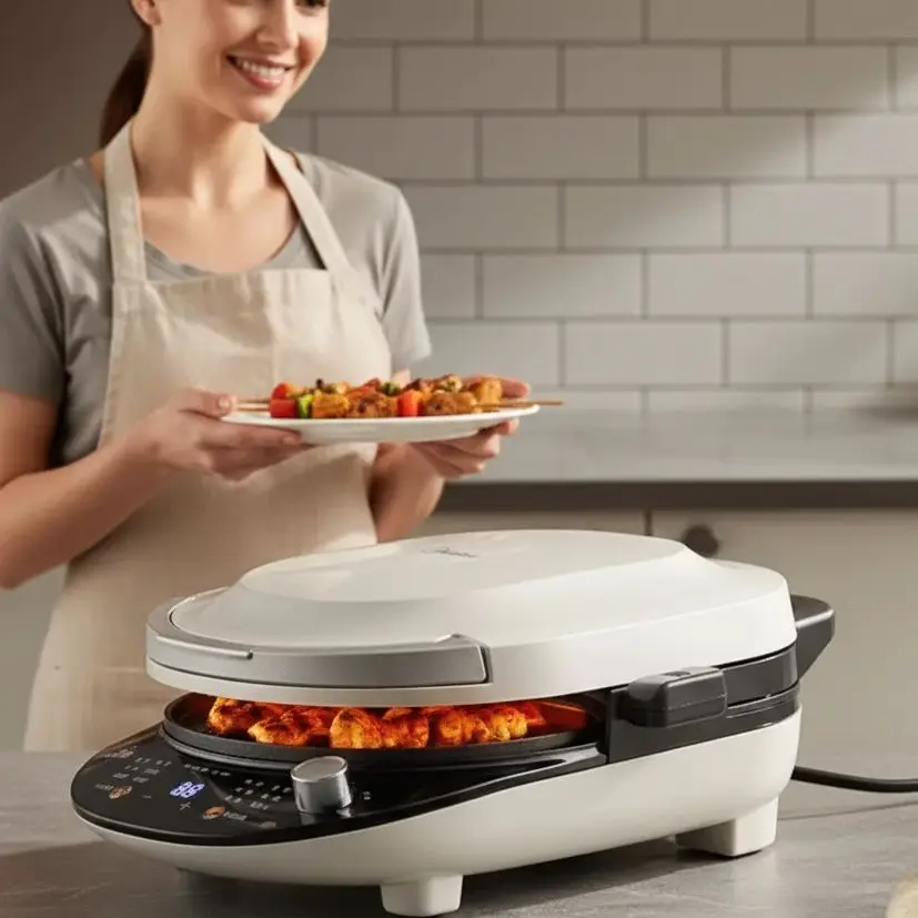 Household Electric Baking Pan Double-Sided Heating Even Fire Larger Deeper Detachable Washable Kitchen Cooking Tool