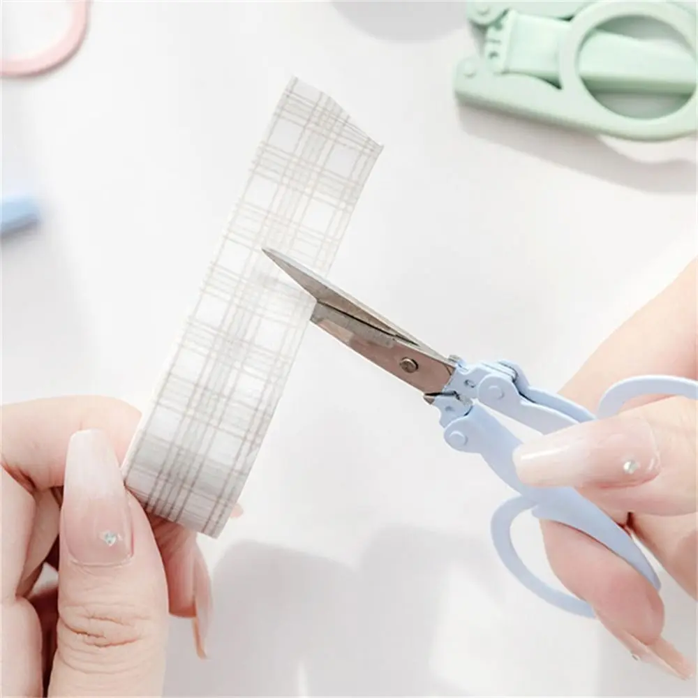 Travel Morandi Color Folding Scissors Stainless Steel Paper Work Stationary Scissors School Mini Paper Cutter Handmade Tools