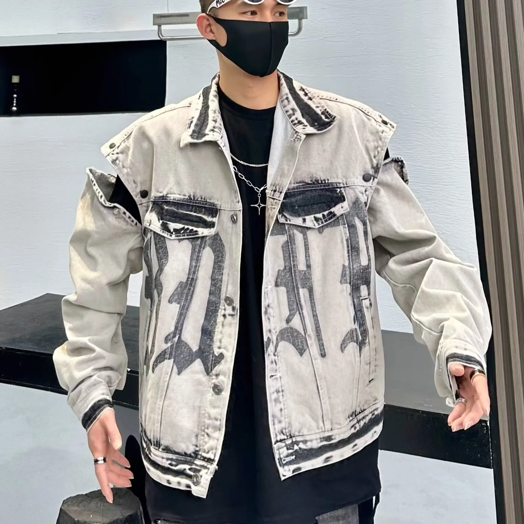 Autumn Men Solid Denim Jackets Fashion Motorcycle Vintage Jeans Jackets Hommes Slim Fit Cotton Casual Black Blue Coats