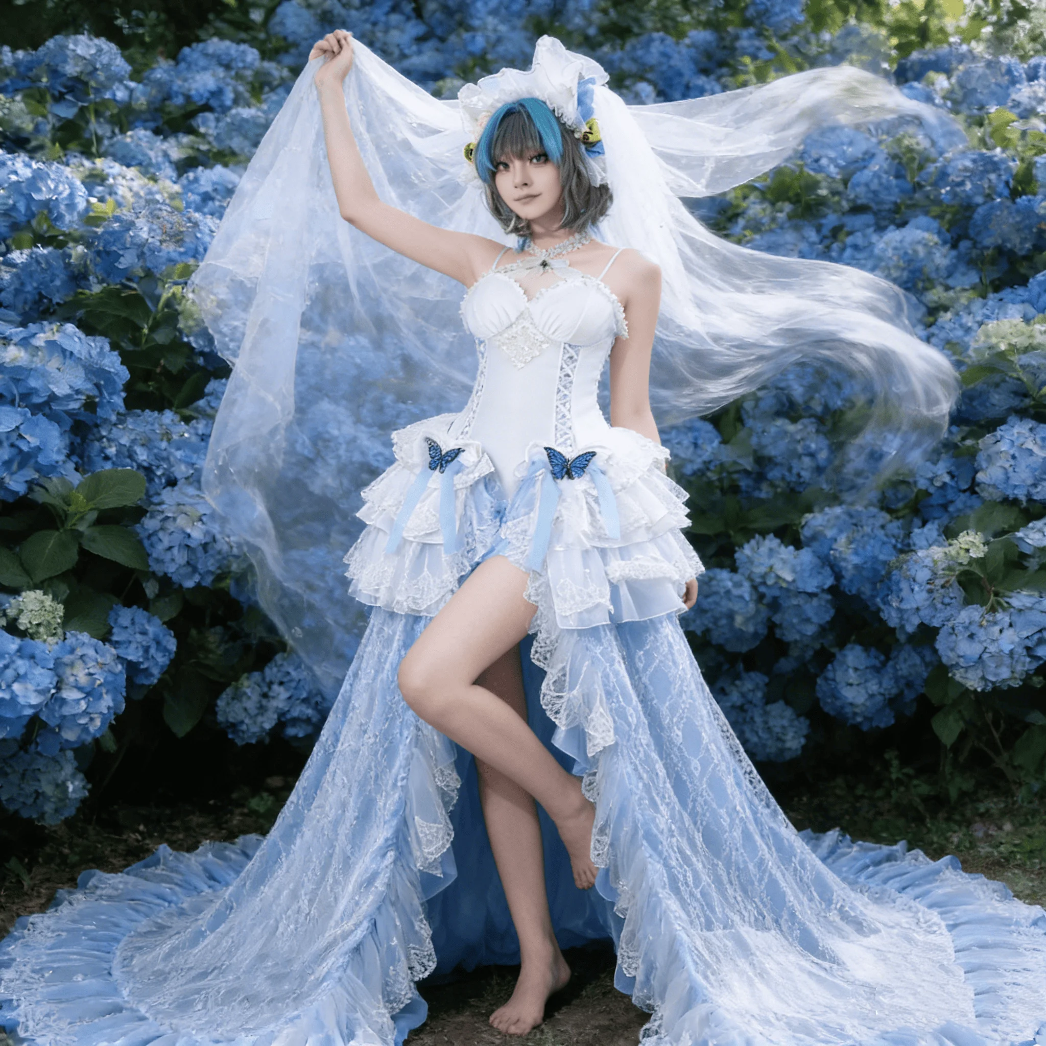 

Game Azur Lane Cheshire Cosplay Costume White Wedding Dress Headwear Full Set Halloween Carnival Anime Party Role Play Outfit