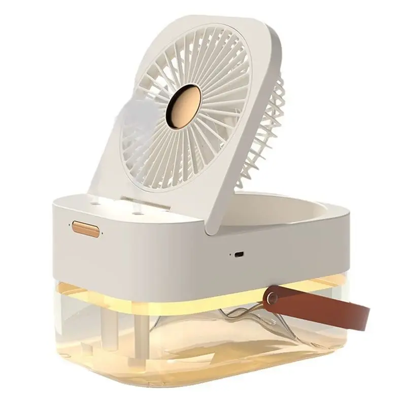 Dual Misting Outlet Humidifier Air Cooler, Misting Fan With Water Tank Portable USB Rechargeable For Home,Office