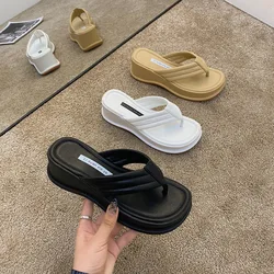 New Brand New Flip Flops Summer Fashion Women Shoes Slippers Design Slope Heel Platform Shoe High Heels 2022 Sexy Slipper Women