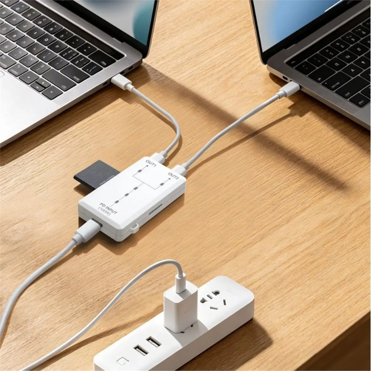 One-to-Two Dual PD 100W Fast Charging Type-C Multi-Functional OTG Card Reader Converter for Laptops, Phones,Tablets