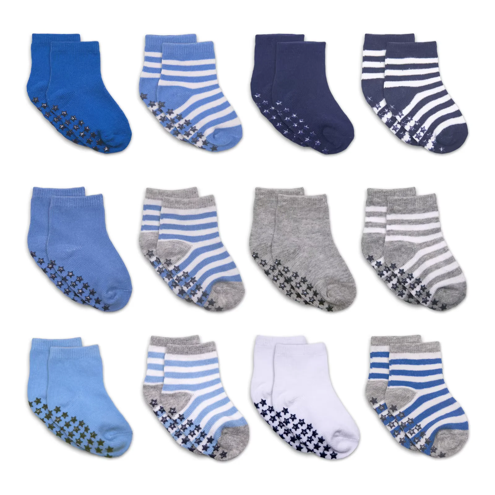 12 Pairs/lot 0 to 4 Yrs Cotton Children's Anti-slip Non Skid Socks For Boys Girl Floor Kid Sock With Rubber Grips Four Season