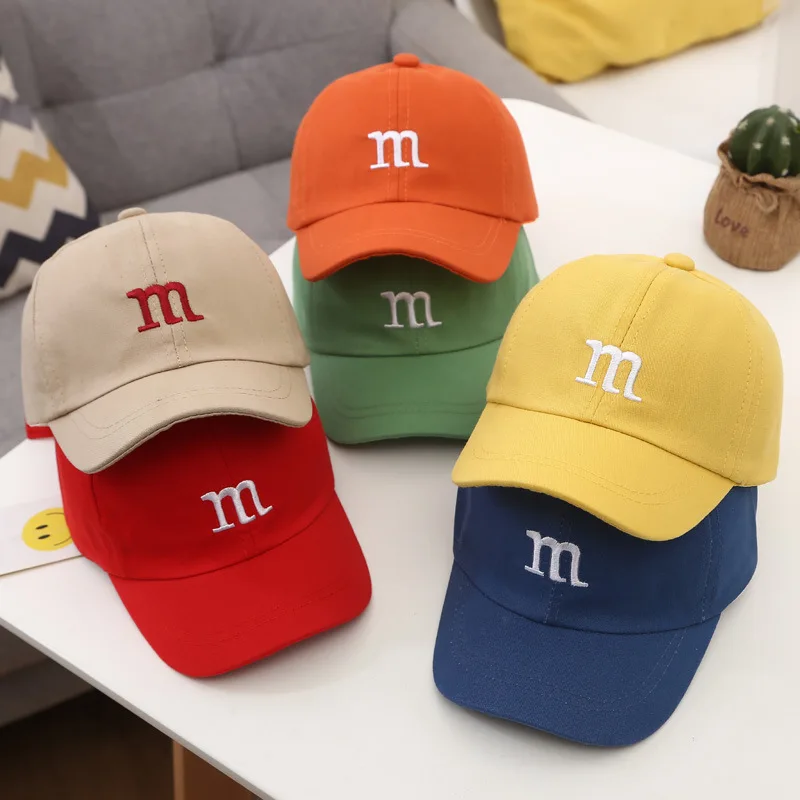 아기 야구 모자 글자 자수 어린이 피크 모자, 소년 소녀 단색 어린이 조절 가능한 태양 모자 Gorras, 여름 신상