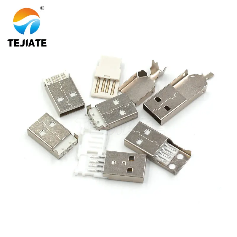 10PCS USB male USB interface A-type plug connector combination/with shell/solder wire/solder board/straight insertion/SMT