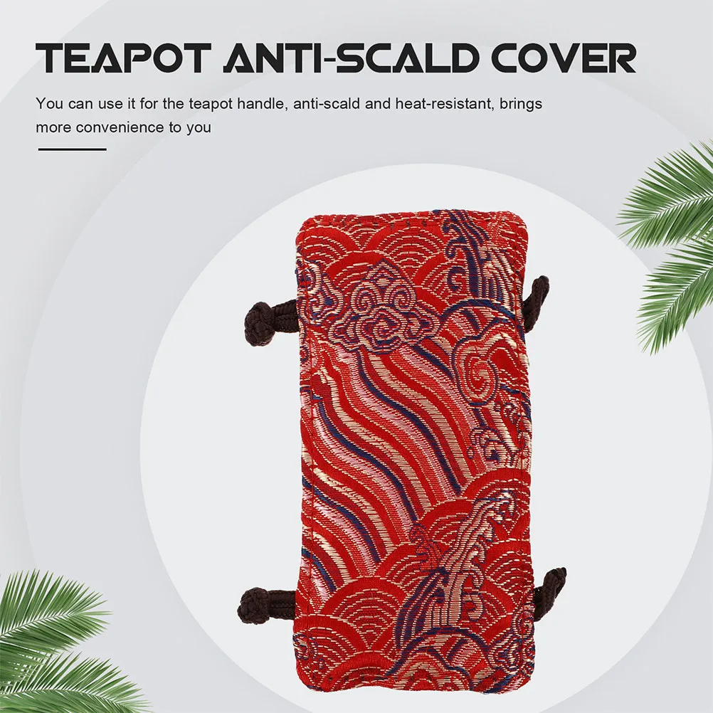 

2Pcs Teapot Handle Cover Anti-Scald Heat-Resistant Cloth Sleeve with Tied Buckles for Safe Tea Brewing Long-Lasting Kitchen