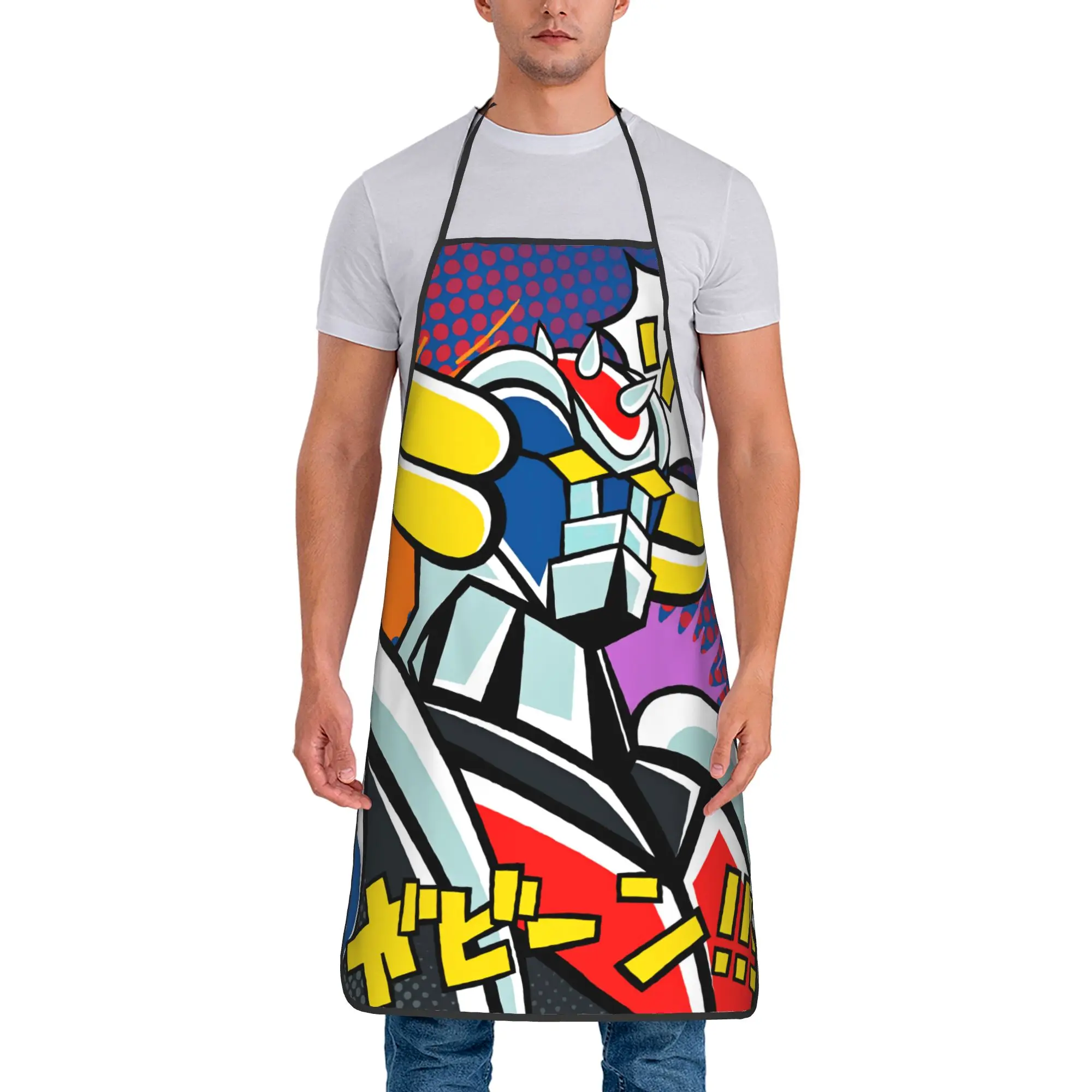 Delantales Goldorak Actarus, Mazinger Z, UFO Robot Grendizer, Accesorios para Restaurante, Barbería y Cocina, Delantales de Limpieza Bonitos sin Bolsillo