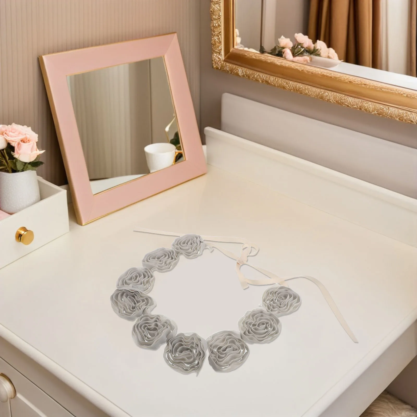 

Rose Embroidered Wedding Belt For Women Ethnic Style Bridal Sash Adjustable Floral Waistband Evening Gown Accessory Wedding