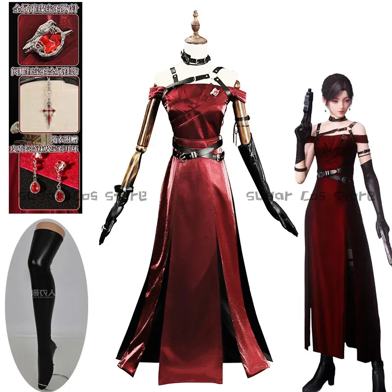 qq28LQGame Love and Deepspace Heroines Cosplay Costume robe rouge enchanteresse voile uniforme Sylus implacable conquérant MC Halloween