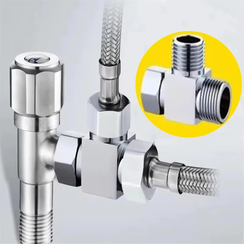 Three-Way Water Distributor with One Inlet and Two Outlets, Featuring A 4-Inch Swivel Nut