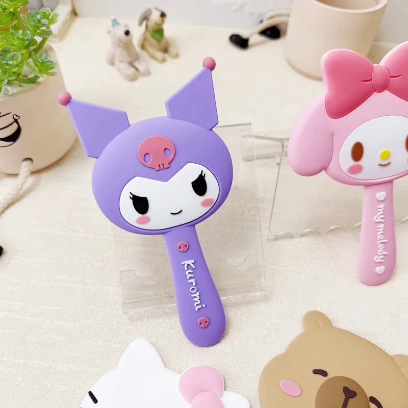 PVC Silicone Cartoon Handheld Mirror Shaped Makeup Mirror