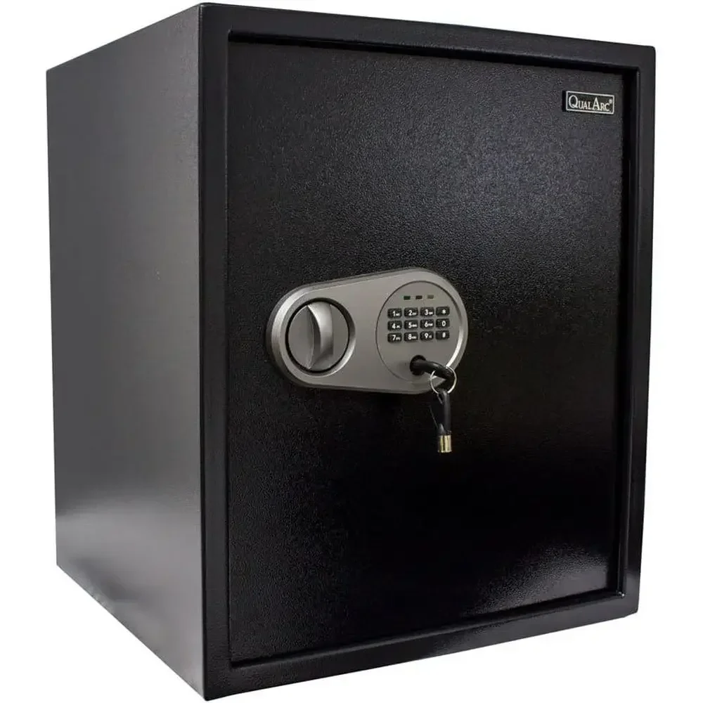Digital Home and Office Security System with Steel Safe, Keypad Lock, 2 Cues, Black