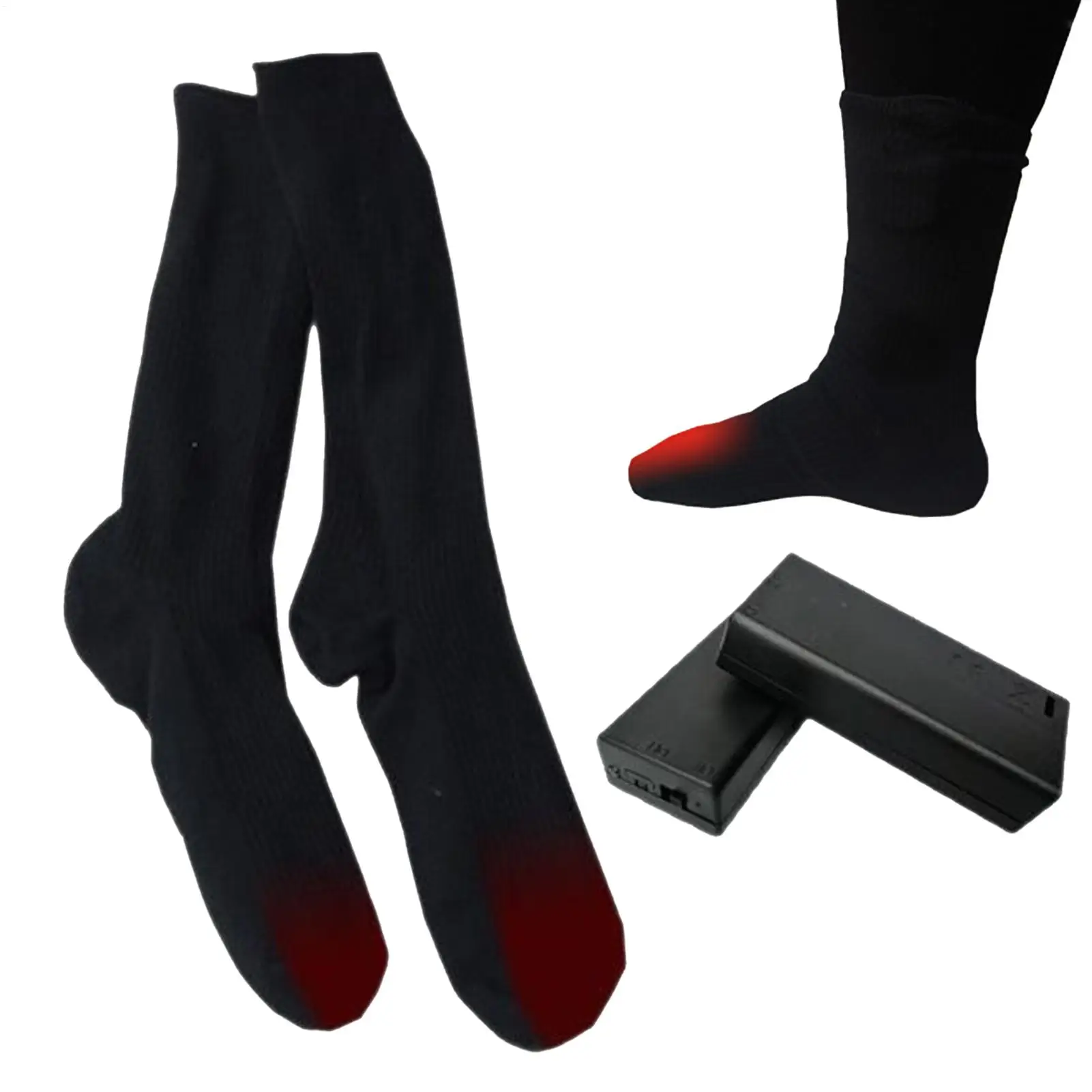 

Носки с электрическим подогревом, удобные моющиеся, с ровным подогревом, вязаные носки с подогревом для лыж, зимнего сноуборда, спортивных занятий спортом