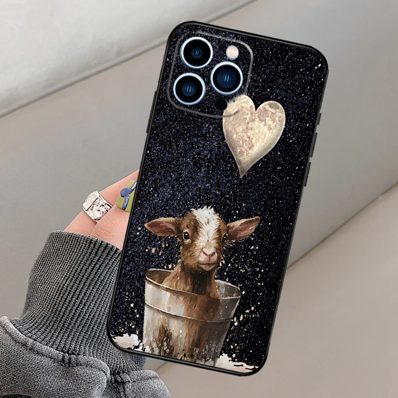 Western Highland Cow Sunflower Phone Case For iPhone 14 11 12 13 15 Pro Max Mini X XR XS MAX SE 7 8 Plus Silicone Cover Case